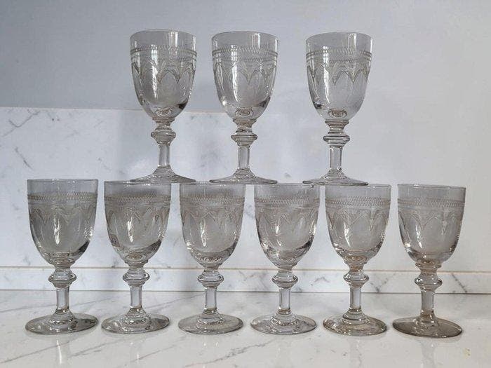 Verre à vin (9) - Cristal, Antiquités & Art, Antiquités | Verre & Cristal
