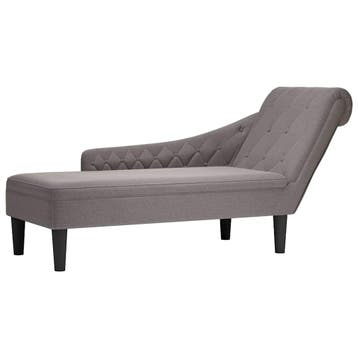 vidaXL Chaise longue met kussen en rechterarmleuning stof, Verzenden