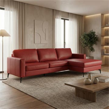 Leren hoekbank Match - 2.5-zits arm links + Longchair arm, Ophalen of Verzenden