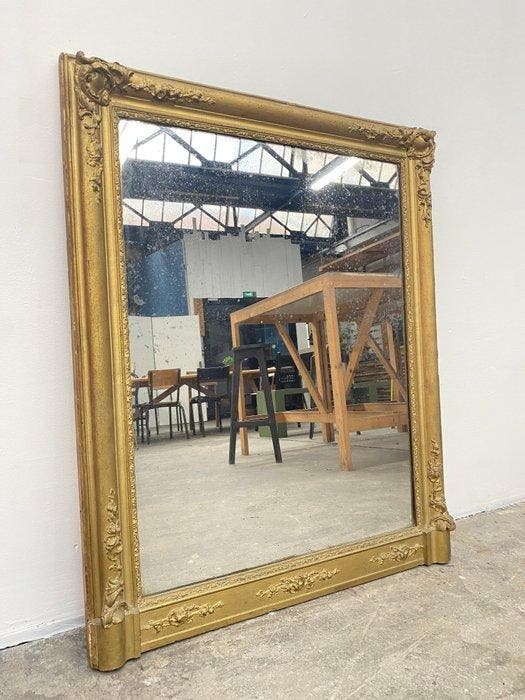 Spiegel - Hout - Frankrijk XIXe eeuw - Hoogte: 110 cm, Antiquités & Art, Antiquités | Autres Antiquités