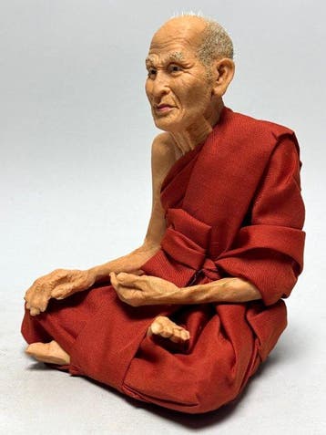 Lifelike Statue of Thai Buddhist Monk Phra Luang Phu Sook -