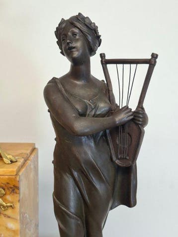 Figurale pendule - Antiek Marmer, Messing - 1880-1920