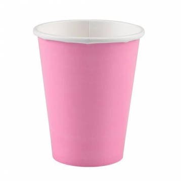 Lichtroze Bekers Karton 266ml 8st, Verzenden