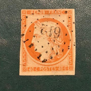 France 1849 - 40 cent Cérès - Yvert 5, Postzegels en Munten, Gestempeld