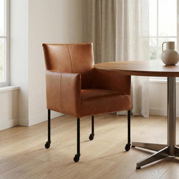 Leren eetkamerstoel Desire, Ophalen of Verzenden, Nieuw, Leer, Bohemian, Industrieel, Modern, Scandinavisch