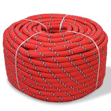 vidaXL Boot touw 14 mm 50 m polypropyleen rood, Verzenden, Nieuw