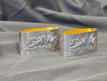 Servetring (2) - .833 zilver - Brood en Bloemen
