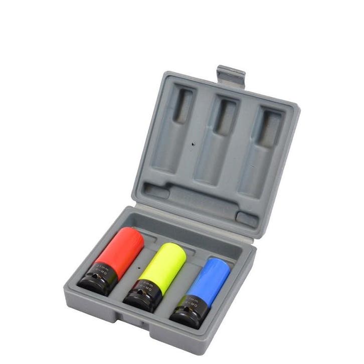 Doppenset 1/2 inch met teflon bescherming 3-delig voor, Doe-het-zelf en Bouw, Gereedschapskisten, Ophalen of Verzenden