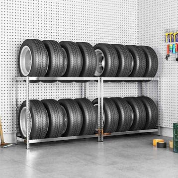 vidaXL Bandenrekken 2-laags 2 st 110x40x110 cm staal, Verzenden