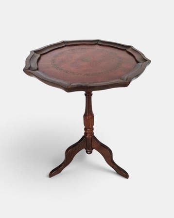 Bijzettafel - Hout, Leder
