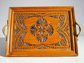 Plateau de service - Art nouveau -1900 - Teck