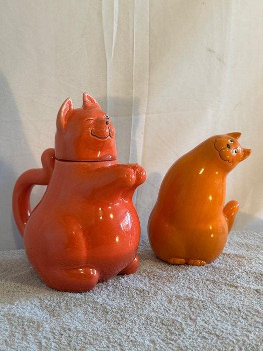 Sanoma & Jan Kruis - Beeldje - Cats (2) - Keramiek, Antiek en Kunst, Antiek | Glaswerk en Kristal