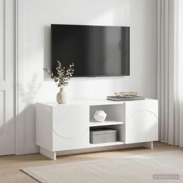 vidaXL Tv-meubel 90 x 34,5 x 40 cm Hoogglans Wit Bewerkt, Huis en Inrichting, Verzenden, Nieuw