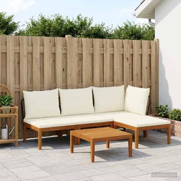 vidaXL 5 st Massief acaciahout & touw Naturel, Verzenden, Nieuw
