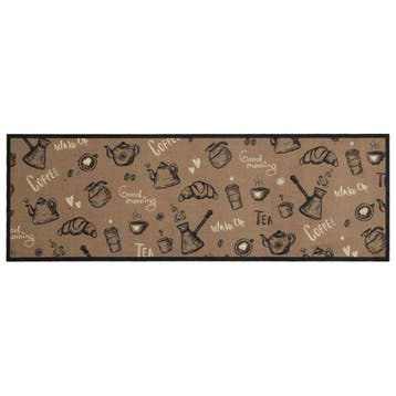 vidaXL Keukenmat wasbaar ochtendprint 60x180 cm fluweel, Verzenden, Nieuw