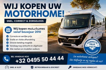 IS UW MOTORHOME TE KOOP -  BEL 0495504444, Caravans en Kamperen