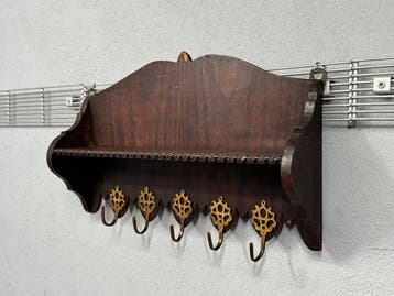 Étagère - Bois, Laiton - étagère murale antique / étagère de