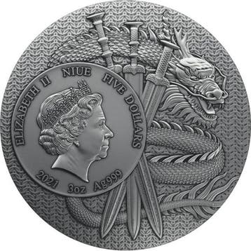 Niue. 5 Dollars 2021 3 oz $5 Niue Dian Wei General Antique