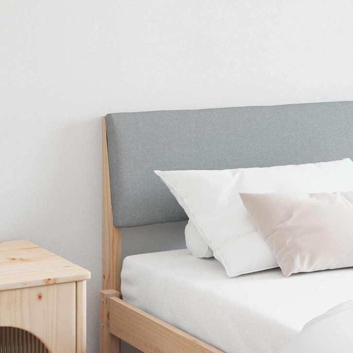 vidaXL Gestoffeerd hoofdbord Lichtgrijs 200 cm Massief, Huis en Inrichting, Slaapkamer | Bedden, Nieuw, Verzenden
