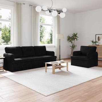 vidaXL bank / zetelstel 2 st Zwart Stof, Verzenden, Nieuw