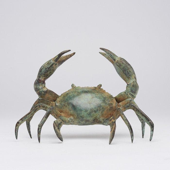 sculptuur, NO RESERVE PRICE - Bronze Patinated Crab, Antiek en Kunst, Kunst | Designobjecten