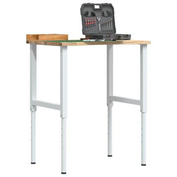 vidaXL Werkbank 80x60x(71,5-98) cm massief eikenhout, Doe-het-zelf en Bouw, Verzenden, Nieuw