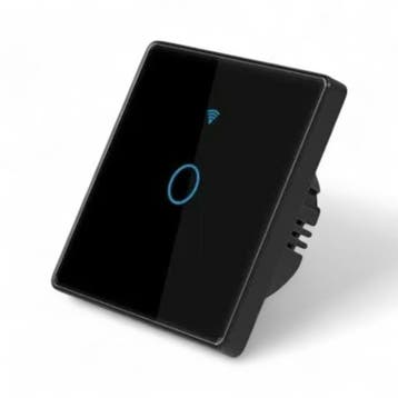 Smart WiFi Touch Lichtschakelaar Zwart 1-knop, Verzenden