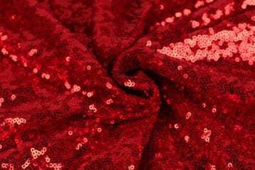 10 meter paillettenstof - Rood - 100% polyester, Verzenden
