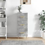 vidaXL Dressoir 34,5x34x90 cm bewerkt hout betongrijs, Huis en Inrichting, Kasten | Dressoirs, Verzenden, Nieuw