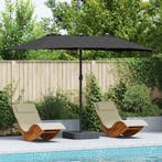 vidaXL Tuinparasol Zwart 385 x 209 x 244 cm Polyester en, Verzenden, Nieuw
