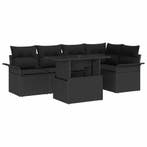 vidaXL Tuinbank Set met kussen met opslag 6 pcs Zwart Poly, Verzenden, Nieuw