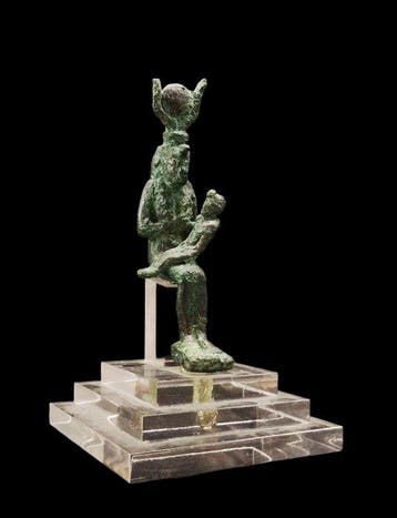 Oud-Egyptisch - Grote Isis lactans in brons - Late Periode -