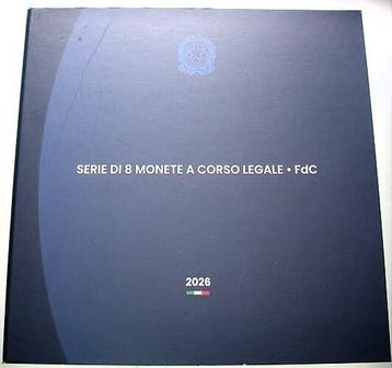 3,88 Euro,munten set 1 Cent-2 Euro 2026 Italien Republik, Postzegels en Munten, Verzenden, België