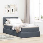 vidaXL Opbergbed met matras met opslag Donkergrijs 90 x 190, Verzenden