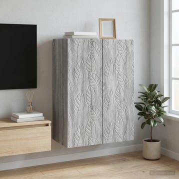 vidaXL Wandkast 66 x 34,5 x 90 cm Bewerkt hout Grijs Sonoma, Maison & Meubles, Verzenden