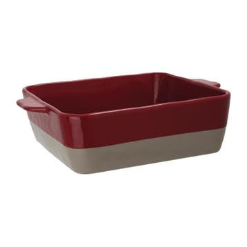 Braadslede | Keramiek | Rood/Taupe | 4.2L | 310x250x85(h)mm, Verzenden