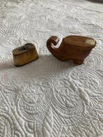 Snuiftabak-fles (2) - Hout, Hoorn - Tabaksdoos