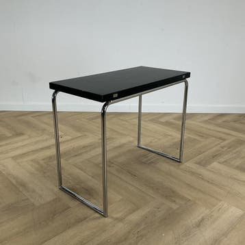 Thonet B 109 design klaptafel, bruin - chroom, Huis en Inrichting, Gebruikt