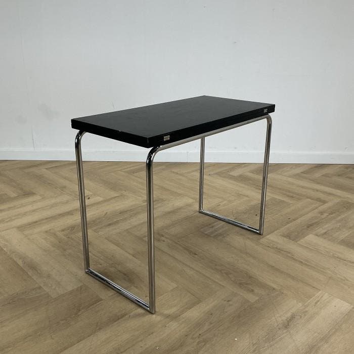 Thonet B 109 design klaptafel, bruin - chroom, Maison & Meubles, Pièces pour table