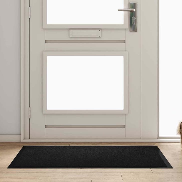 vidaXL Deurmat Zwart 60 x 40 x 1.2 cm Teddy Stof, Tuin en Terras, Deurmatten, Nieuw, Verzenden