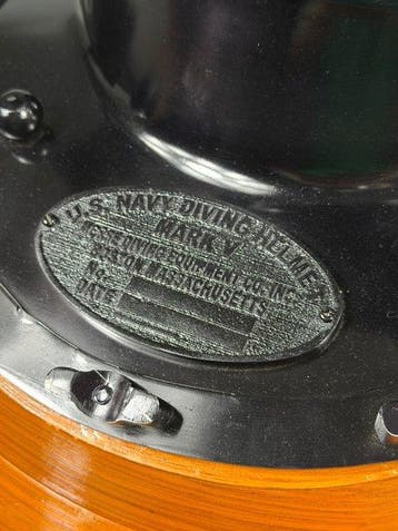 Duikhelm - XXL U.S NAVY Diving Helmet Mark V - Messing,, Antiquités & Art, Curiosités & Brocante