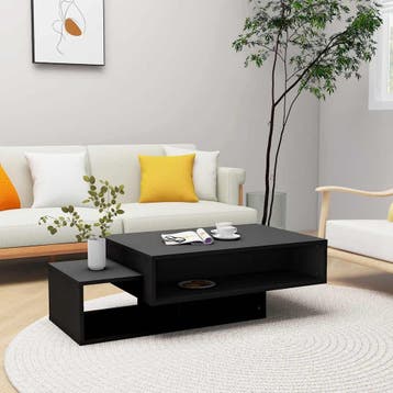 vidaXL Salontafel 105x55x32 cm bewerkt hout zwart, Verzenden, Nieuw