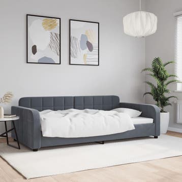 Design slaapbank donkergrijs | Tweede kansje | OP = OP, 100 cm, Eenpersoons, Verzenden, Zo goed als nieuw