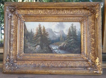 Lang August (1839-1895), D’après - Séta a vízesésnél, Antiquités & Art