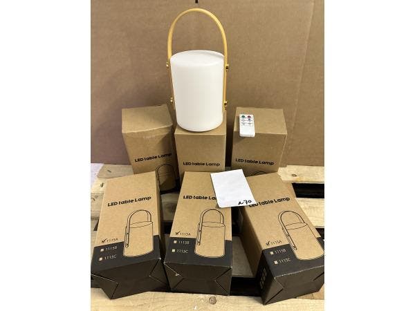 Veiling - 6x Partij LED Tafellampen Met Afstandsbediening, Diversen, Rommelmarktspullen