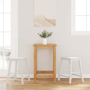 vidaXL Barstoelen 2 st massief hout wit, Huis en Inrichting, Barkrukken, Verzenden, Nieuw