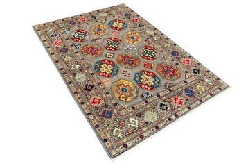 Afghan, Kazak, Handgeknoopt Traditioneel uniek kazak, Nieuw