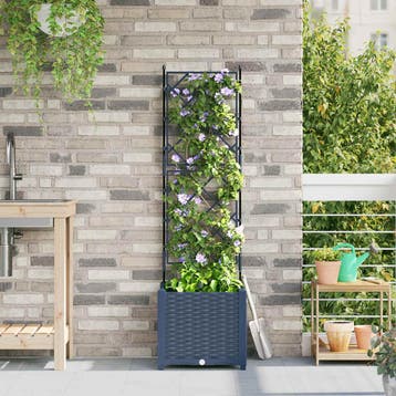 vidaXL Plantenbak Grijs 40 x 40 x 143 cm PP, Verzenden, Nieuw