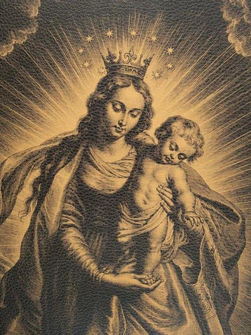 Madonna del Trionfo – Afdruk op Leer 85,00 x 68,00 cm -