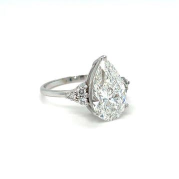 Bague - 14 carats Or blanc - 4.32ct. tw. Diamant (Cultivé en, Nieuw